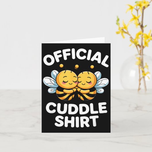 Cuddle Shirt Cute Bees Funny Cozy Couple カード (黄色い花)