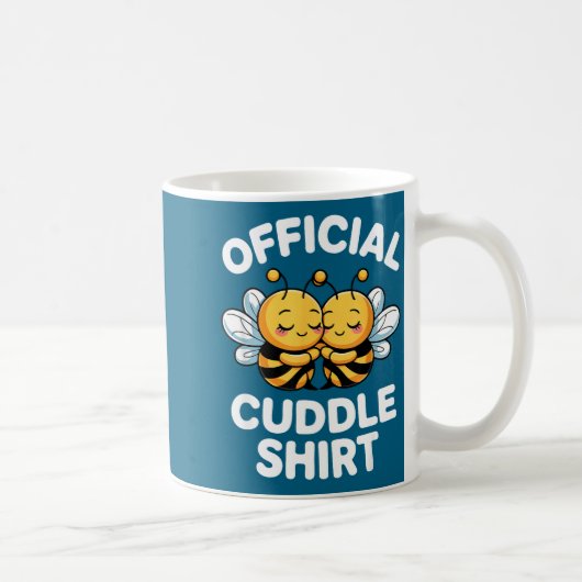 Cuddle Shirt Cute Bees Funny Cozy Couple  コーヒーマグカップ (右)