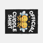 Cuddle Shirt Cute Bees Funny Cozy Couple  フリースブランケット (正面(横))