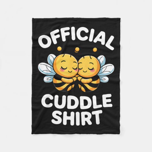Cuddle Shirt Cute Bees Funny Cozy Couple  フリースブランケット (正面)