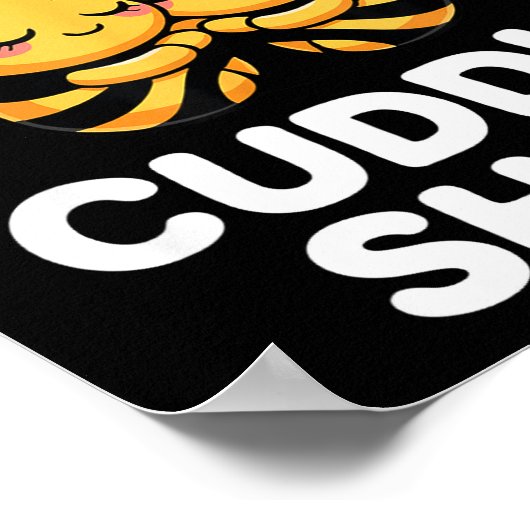 Cuddle Shirt Cute Bees Funny Cozy Couple  ポスター (角)