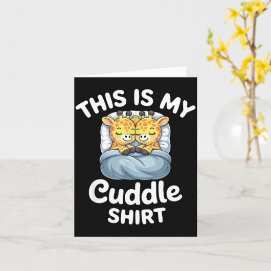 Cuddle Shirt Cute Giraffes Funny Cozy カード (黄色い花)