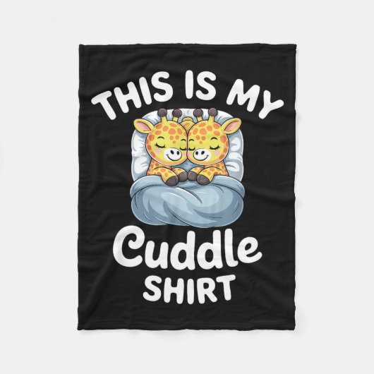 Cuddle Shirt Cute Giraffes Funny Cozy  フリースブランケット (正面)