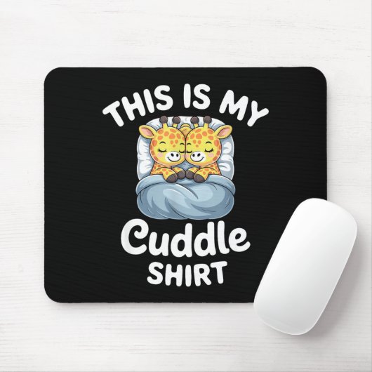Cuddle Shirt Cute Giraffes Funny Cozy  マウスパッド (マウス)