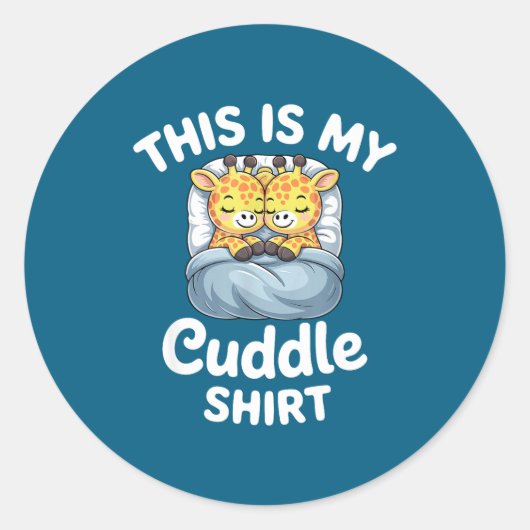 Cuddle Shirt Cute Giraffes Funny Cozy  ラウンドシール (正面)