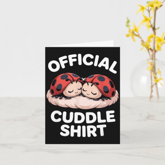 Cuddle Shirt Cute Ladybug Couple Cozy  カード (黄色い花)