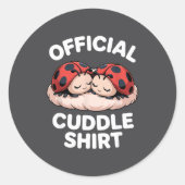 Cuddle Shirt Cute Ladybug Couple Cozy  ラウンドシール (正面)