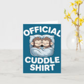 Cuddle Shirt Cute Sleepy Monkey Couple  カード (黄色い花)
