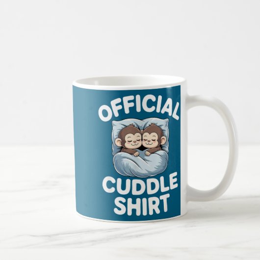 Cuddle Shirt Cute Sleepy Monkey Couple  コーヒーマグカップ (右)