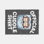 Cuddle Shirt Cute Sleepy Monkey Couple  フリースブランケット (正面(横))