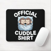 Cuddle Shirt Cute Sleepy Monkey Couple  マウスパッド (マウス)