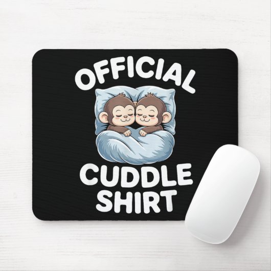 Cuddle Shirt Cute Sleepy Monkey Couple  マウスパッド (マウス)