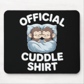 Cuddle Shirt Cute Sleepy Monkey Couple  マウスパッド (正面)