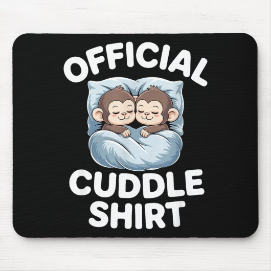 Cuddle Shirt Cute Sleepy Monkey Couple  マウスパッド (正面)