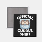 Cuddle Shirt Cute Sleepy Monkey Couple マグネット (正面/裏面)