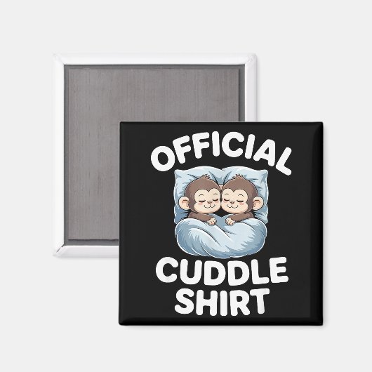 Cuddle Shirt Cute Sleepy Monkey Couple  マグネット (正面/裏面)