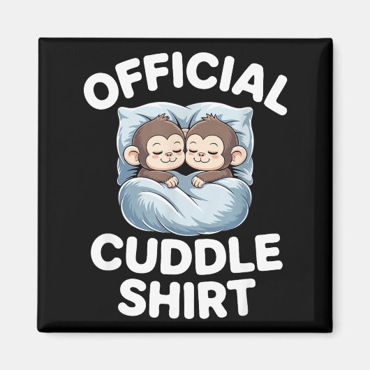 Cuddle Shirt Cute Sleepy Monkey Couple マグネット (正面)