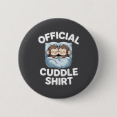 Cuddle Shirt Cute Sleepy Monkey Couple  缶バッジ (正面)