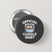 Cuddle Shirt Cute Sleepy Monkey Couple  缶バッジ (正面&裏面)