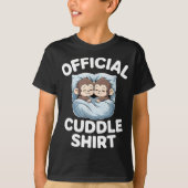 Cuddle Shirt Cute Sleepy Monkey Couple  Tシャツ (正面)