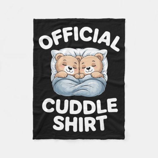 Cuddle Shirt Cute Teddy Bear Sleepwear  フリースブランケット (正面)