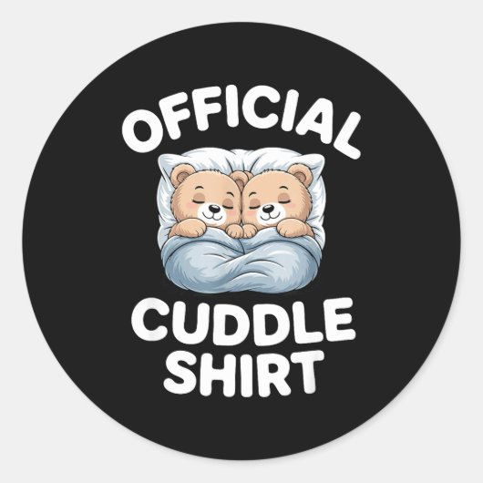 Cuddle Shirt Cute Teddy Bear Sleepwear  ラウンドシール (正面)