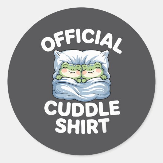 Cuddle Shirt Funny Cute Frogs Cozy ラウンドシール (正面)