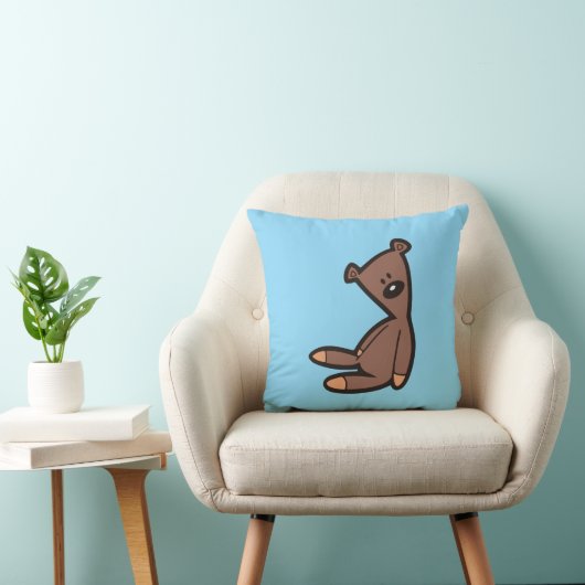Cuddle Time! Cute Cartoon Teddy Bear Throw Pillow  クッション (椅子)