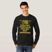 Cuddle Weights Cheat Meal Date Workout Humor Gym Tシャツ (正面フル)