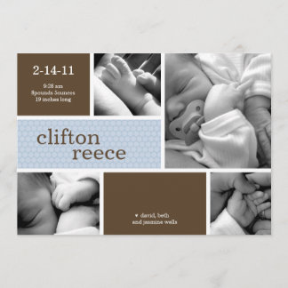 Cuddlebugの誕生の発表(ピンクか青) 案内状