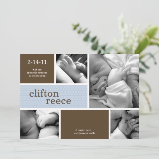 Cuddlebugの誕生の発表(ピンクか青) 案内状 (スタンド正面)