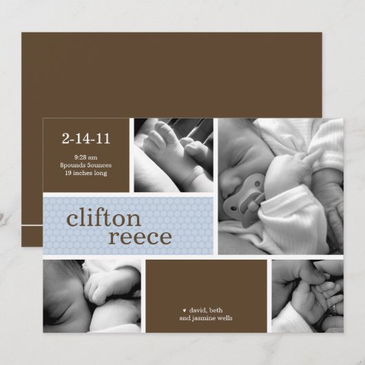 Cuddlebugの誕生の発表(ピンクか青) 案内状 (正面/裏面)