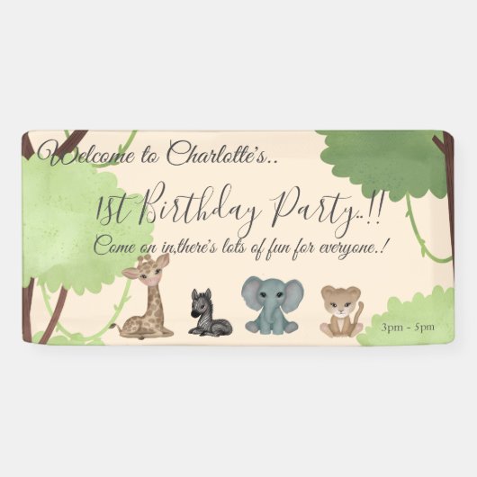 Cuddles 1st Birthday Party 横断幕 (横)