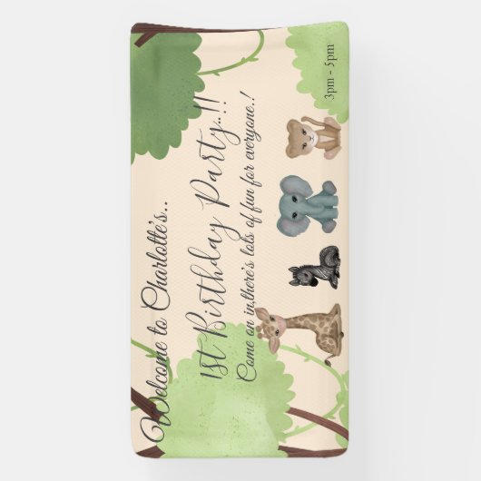 Cuddles 1st Birthday Party 横断幕 (縦)