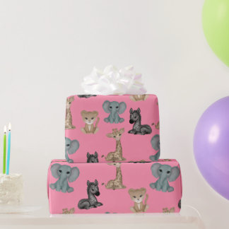 Cuddles on Flamingo Pink Wrapping Paper ラッピングペーパー