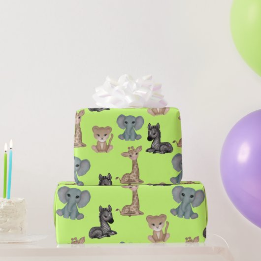 Cuddles on Olive Green Wrapping Paper ラッピングペーパー (パーティーギフト)
