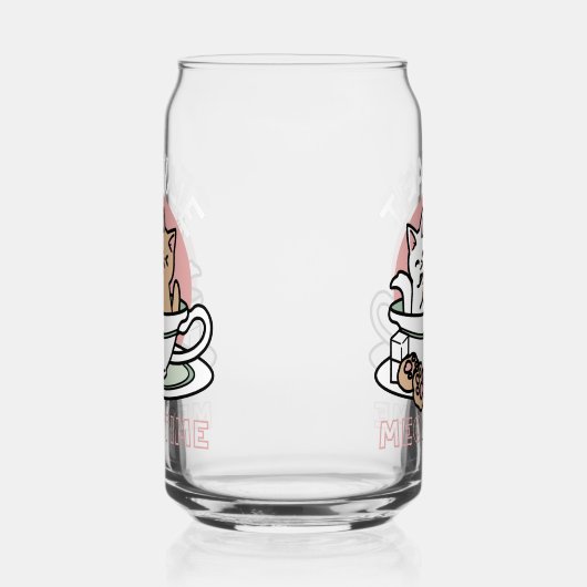 Cuddling Kitties in a Cup - Adorable Tea Time ガラス缶 (左)