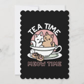 Cuddling Kitties in a Cup - Adorable Tea Time 招待状 (正面)