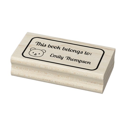 Cuddly Bear 'This Book Belongs To' Stamp ラバースタンプ (スタンプ)