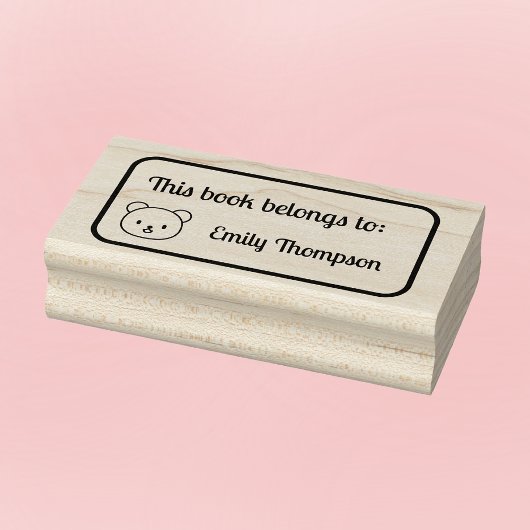 Cuddly Bear 'This Book Belongs To' Stamp ラバースタンプ
