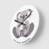Cuddly KOALA -動物愛好家 – 絶滅危惧動物 ラウンド壁時計 (傾斜)
