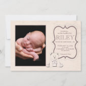 Cuddly Teddy Bear写真誕生のお知らせ 案内状 (正面)