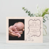 Cuddly Teddy Bear写真誕生のお知らせ 案内状 (スタンド正面)