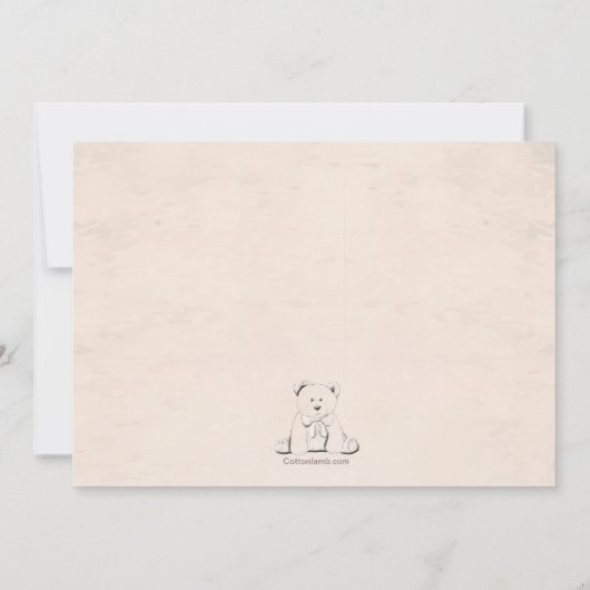 Cuddly Teddy Bear写真誕生のお知らせ 案内状 (裏面)