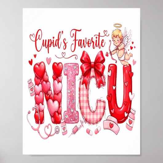 Cuds Favorite Nurse Nicu Valentines Day Shirt Nurs ポスター (正面)