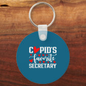 Cud's Favorite Secretary Cute Heart Valentine's Da キーホルダー (正面)