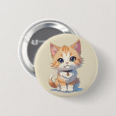 Cuenessオーバーロードかわいい子猫 缶バッジ (正面&裏面)