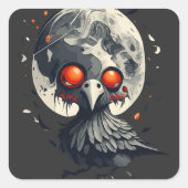 Cuervo y luna スクエアシール (正面)