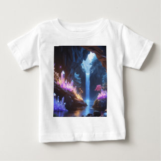 Cueva de cristal con cascada mágica ベビーTシャツ