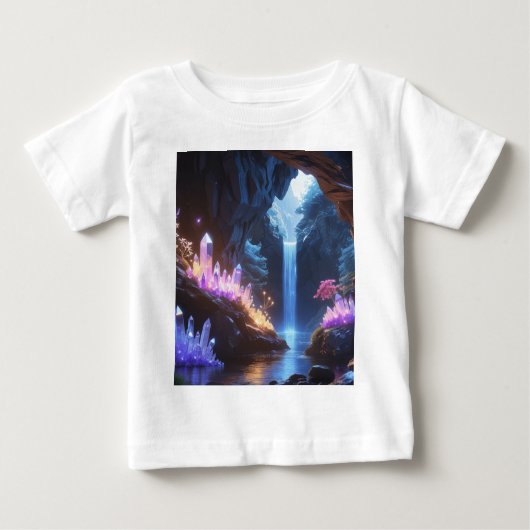 Cueva de cristal con cascada mágica ベビーTシャツ (正面)